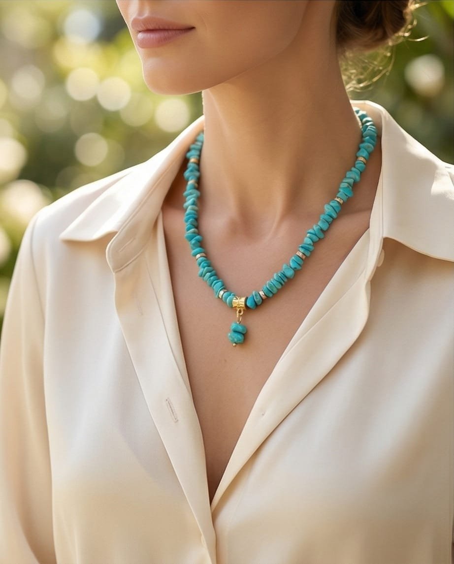 Collar de Piedra Natural turquesa