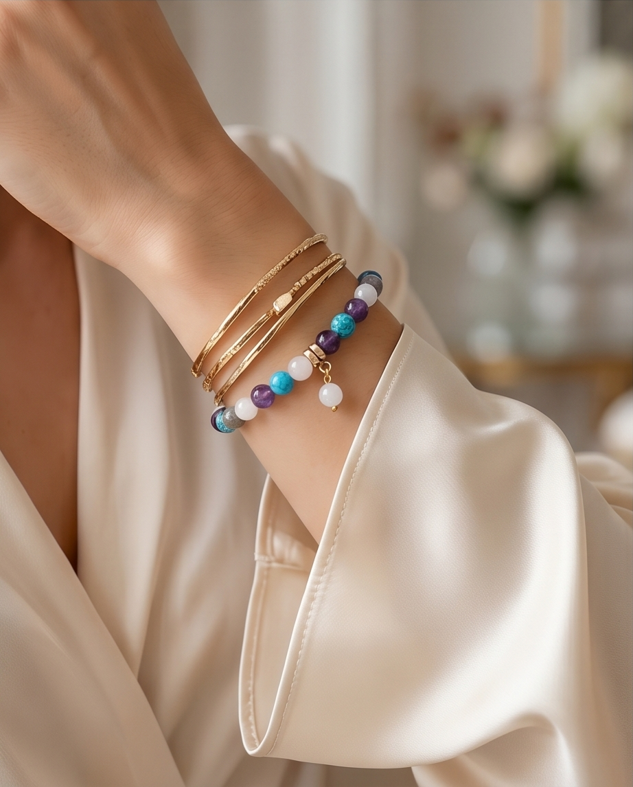 Pulsera de Piedras Naturales Piscis